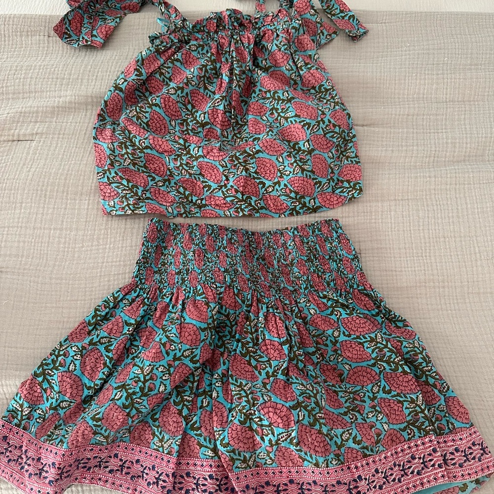 Marea 2 piece Floral Set in Pink and Blue